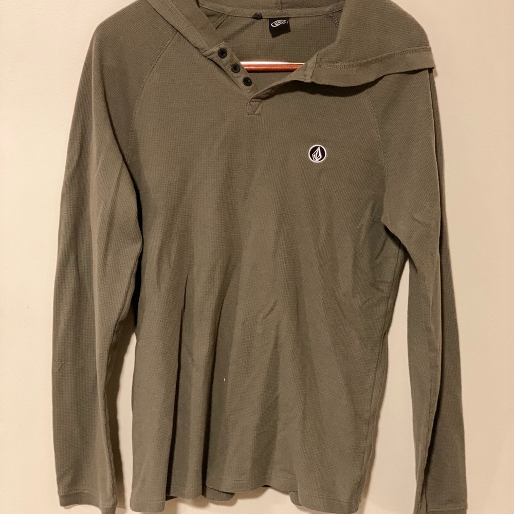 Volcom Men's Sage Green Hooded Sweatshirt